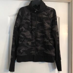 Athleta Black and Gray Camo Jacket
